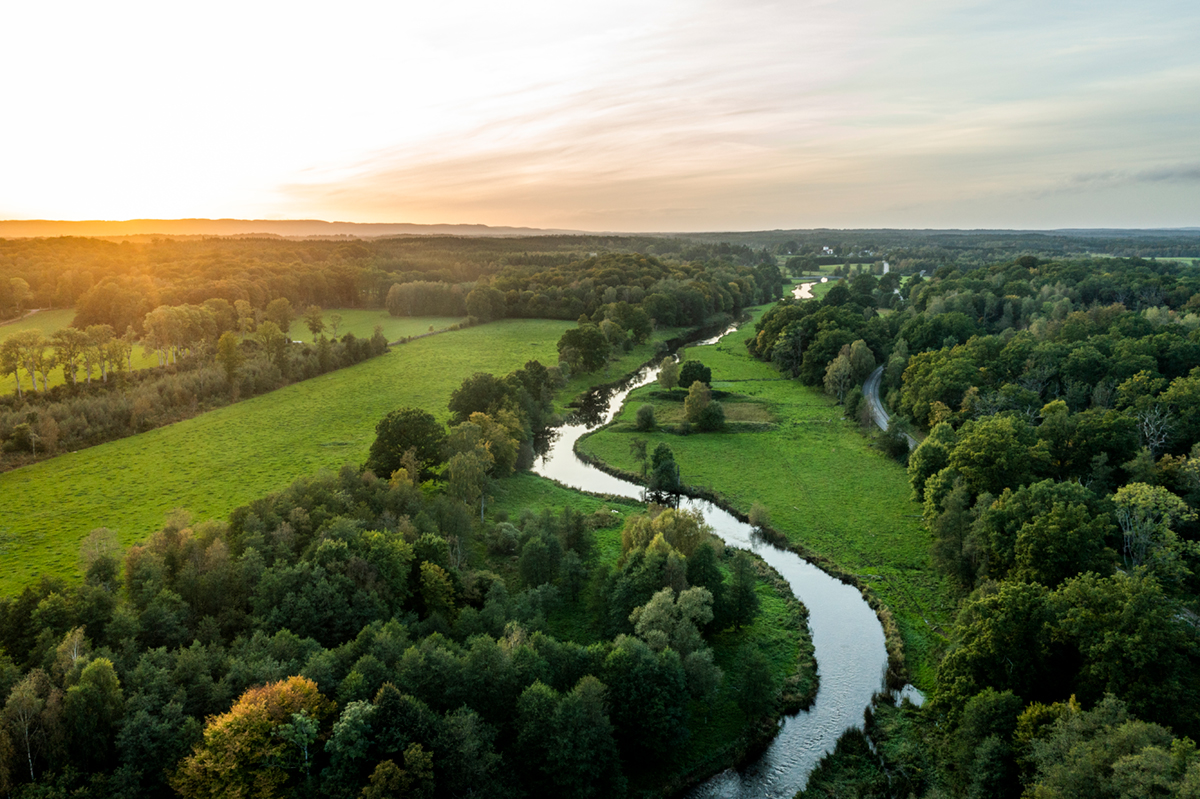 Droneskud over Rönne Å