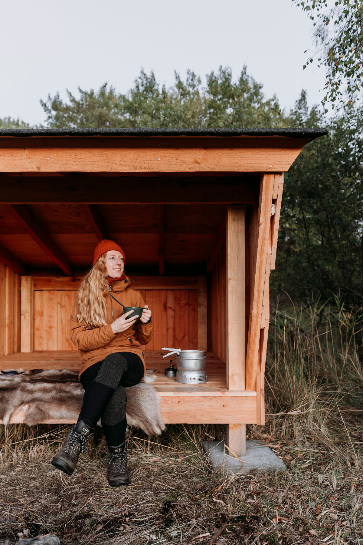 Shelter i Pinseskoven i Naturpark Amager