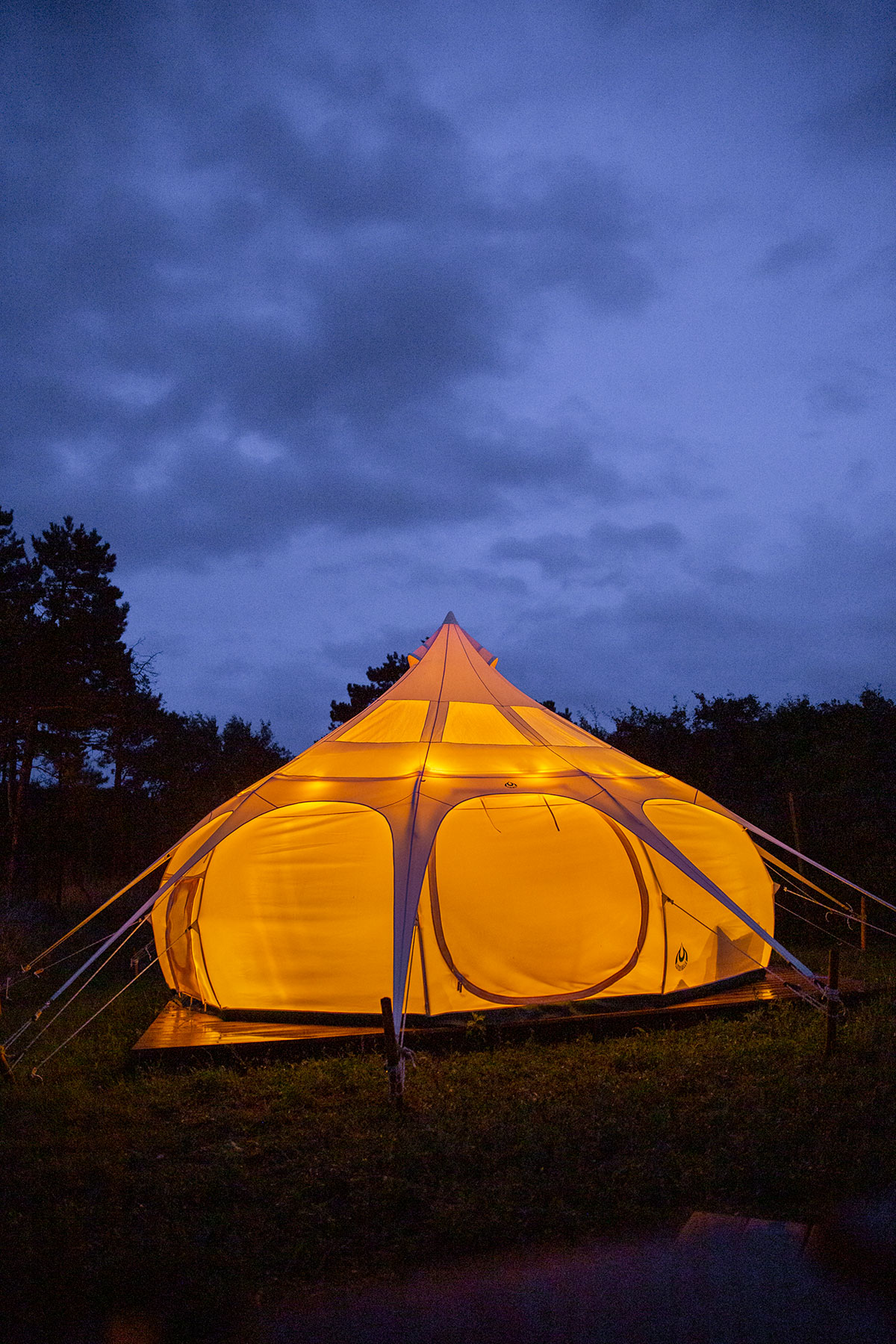 Glampingtelt på Sælvigbugtens Camping på Samsø