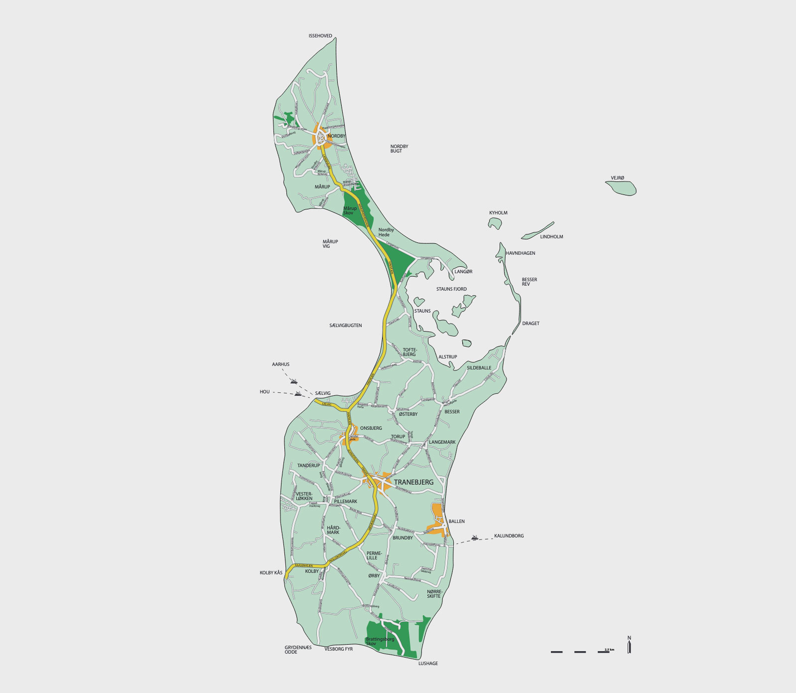 Kort over Samsø