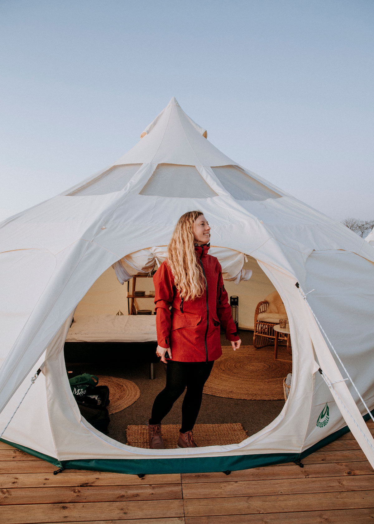 Glamping-telt ved Marsk Camp i Sønderjylland