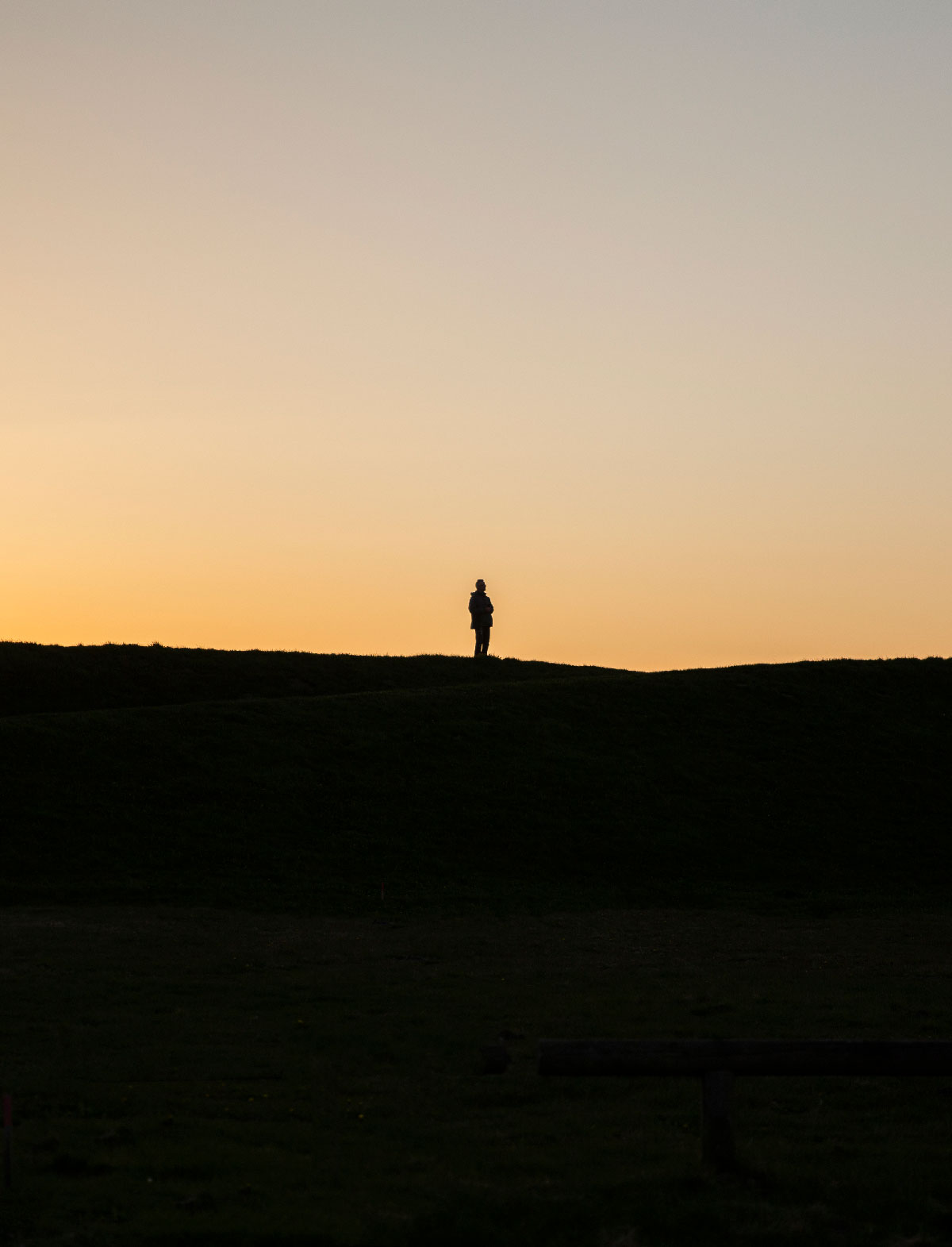 Solnedgang ved diget ved Vidåslusen