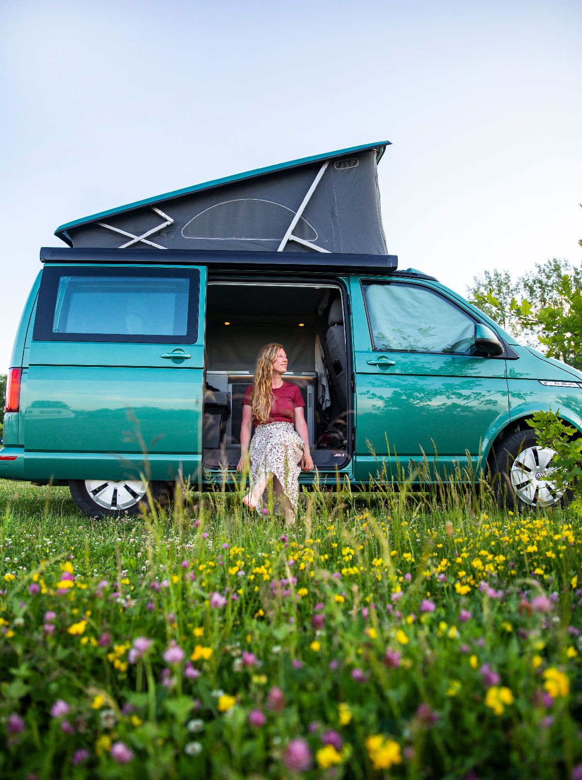 På tur i en Volkswagen California campervan i Tyskland